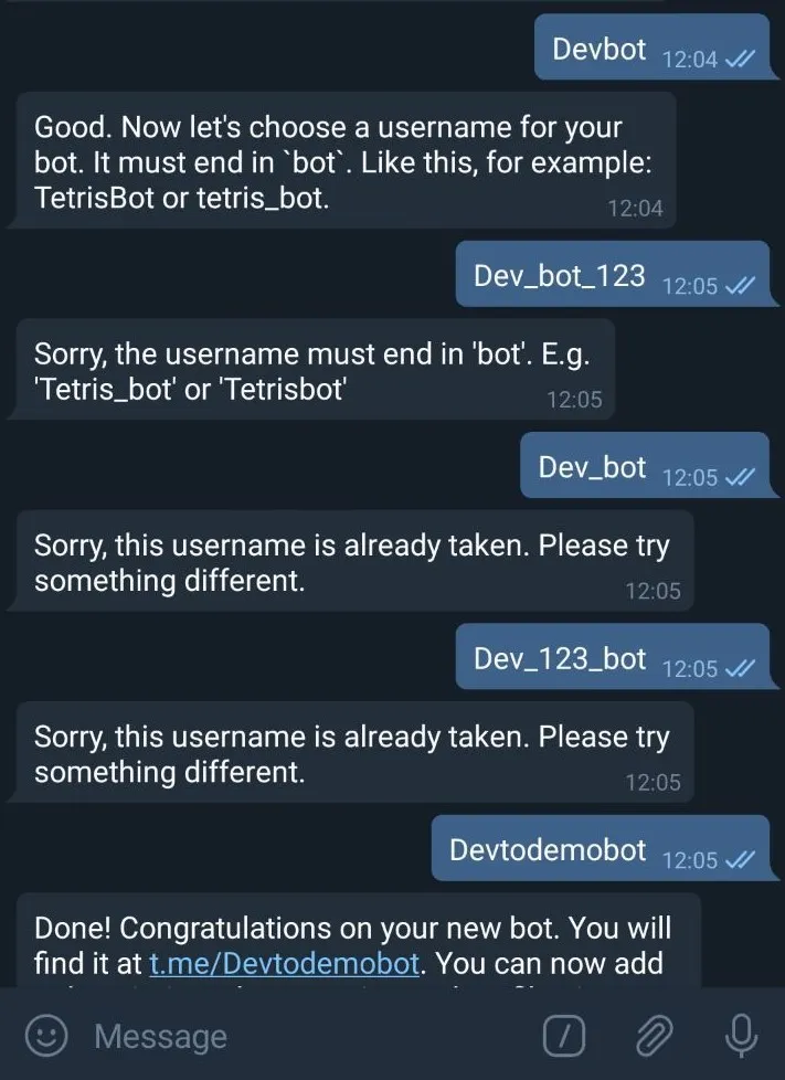 create new bot